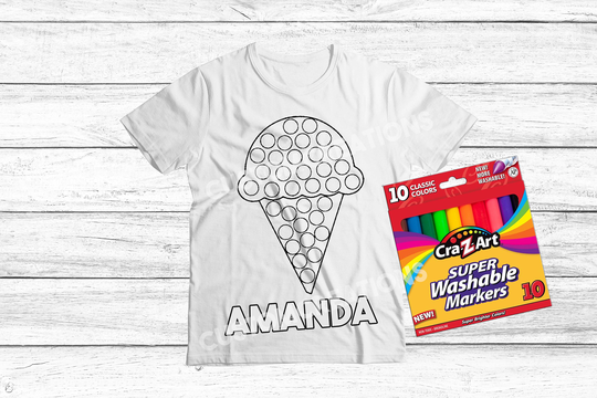 Kid's Personalized Coloring Shirt/ Kids Shirts/ Color Me Pop It It Custom Shirt
