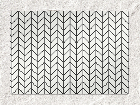 Monochrome Herringbone Chair Mat, Black Vinyl Floor White Protective Geometric Splat Pvc Area Rug, Kids Room Decor
