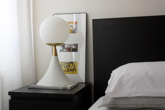 Modern Table Lamp - Saybrooke Mid-Century Modern Table Lamp Danish Desk Light Bedside Glass