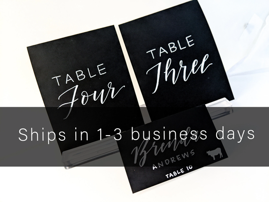Wedding Table Numbers | Calligraphy Tents Black Seating Cards