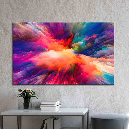 Color Splash Art, Abstract Wall Artwork, Colorful Cloud Canvas, Contemporary Art Divine Colors