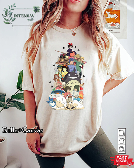 studio Ghibli Comfort Colors® Shirt, Totoro Chihiro Anime My Neighbour Totoro, Mononoke, Shirt