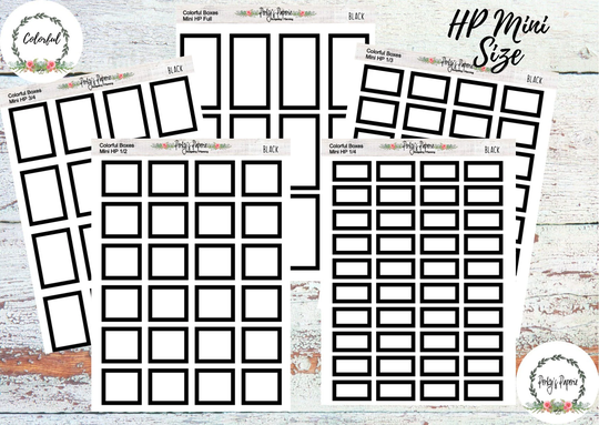 Mini Hp Vertical Colorful Planner Boxes | Functional Stickers Budget Box Stickers