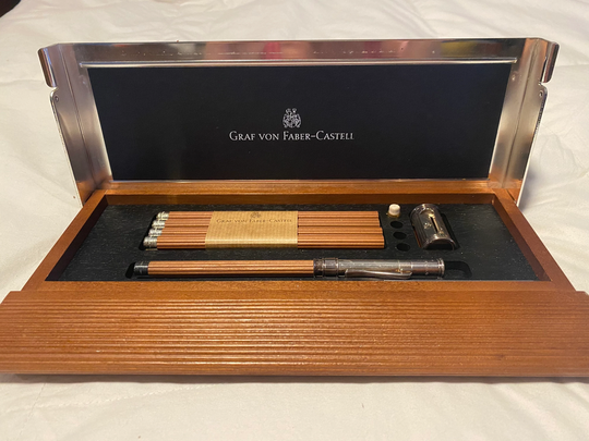 Vintage Graf Von Faber-Castell Perfect Pencil Desk Set Brown, Product Number 758716, See Photos As Part Of The Description