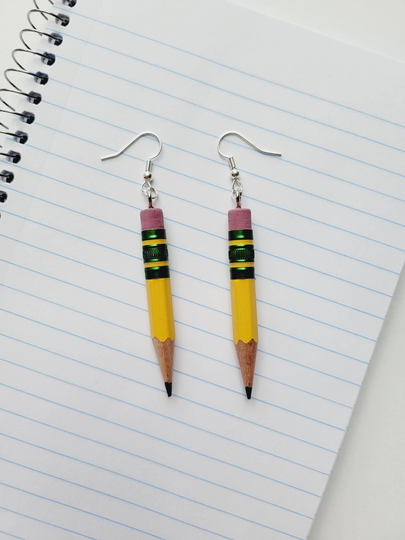 Ticonderoga Pencil Earrings L Gifts For Artist Teacher Appreciation Back To School Stationary Art Supplies Classroom Gift