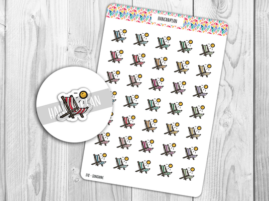 178 - Sunshine Stickers | Beach Chair Planner Hand Lettered By Hancanplan