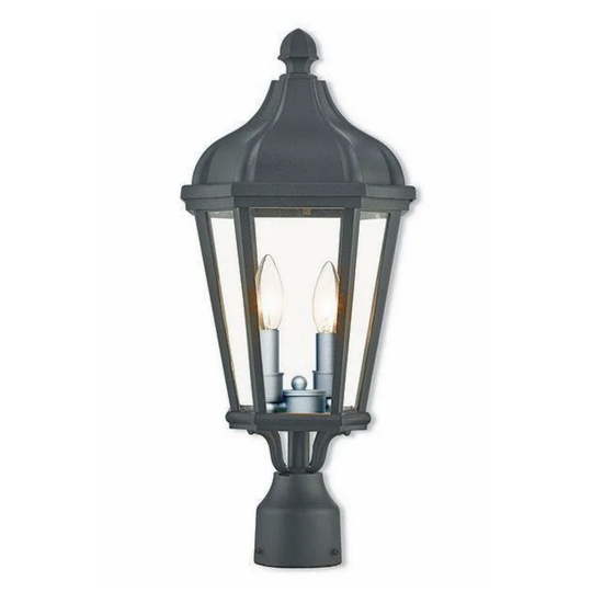 Livex Lighting Morgan Black Aluminum 2-light Outdoor Post-top Lantern