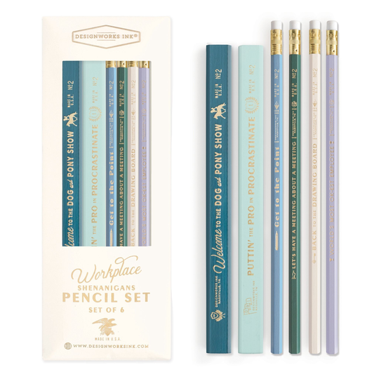 Pencil Set | Workplace Shenanigans Stationery Lovers Art Gift Stocking Filler Secret Santa Teacher