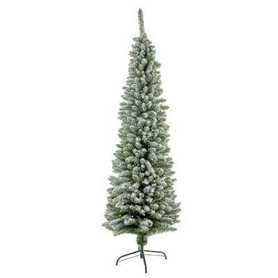 Prelit Pencil 6' Dark Green Fir Artificial Christmas Tree