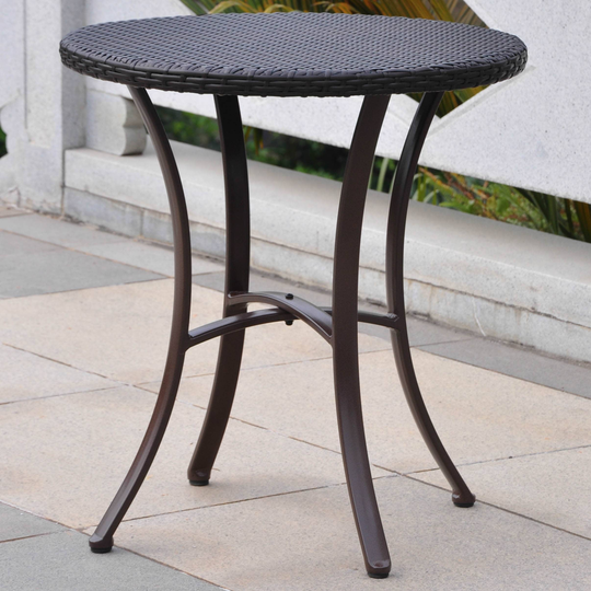 International Caravan Barcelona Resin Wicker/Aluminum 28-inch Round Outdoor Bistro/Side Table
