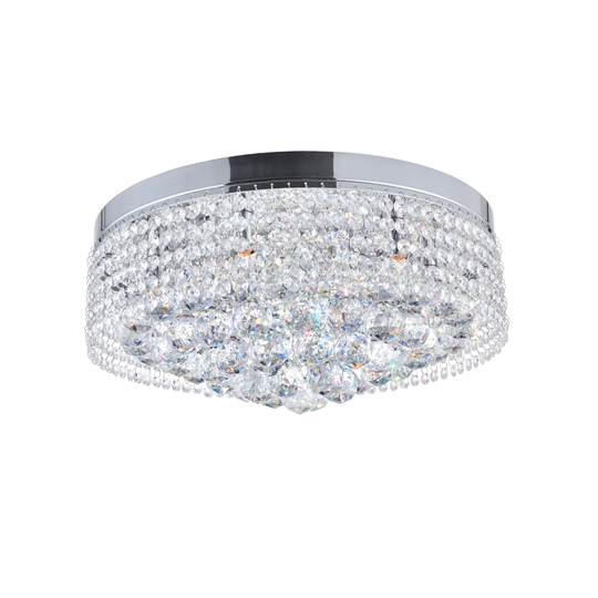 Guisseppe Lighting Eight Light Flush Mount Cascade Chrome - Exact Size