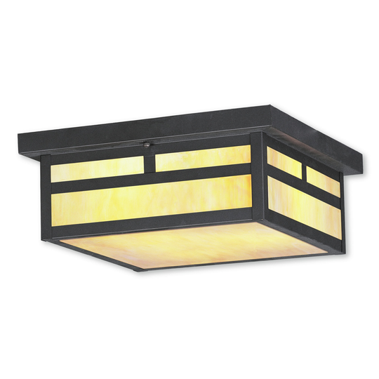 Livex Lighting Montclair Mission Brown Bronze Finished Brass 3-light Outdoor Ceiling Mount