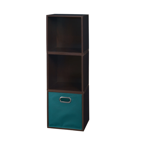 Noble Connect Storage Set - 3 Cubes and 1 Canvas Bin- Truffle/Teal