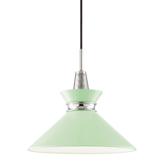 Mitzi by Hudson Valley Kiki 1-light Polished Nickel Small Pendant, Mint Metal