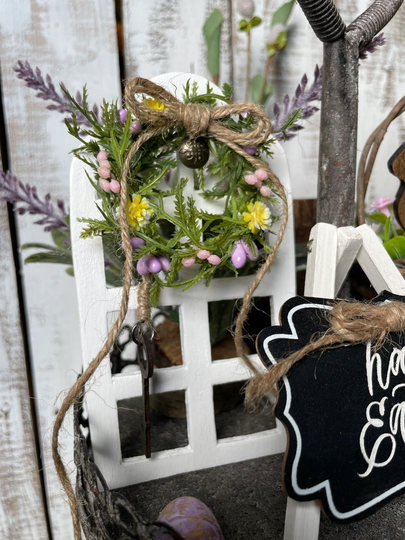 Spring Wreath For Mini Door, Chair Or Bench, Decorative Tray Decor, Dollhouse
