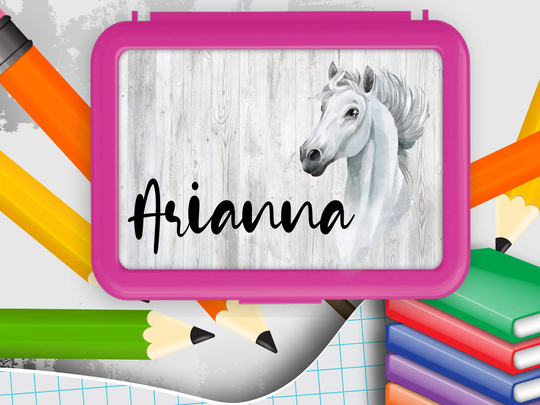 School Supplies, Horse Pencil Box, Personalized Horse Art Kids Back To School Supplies