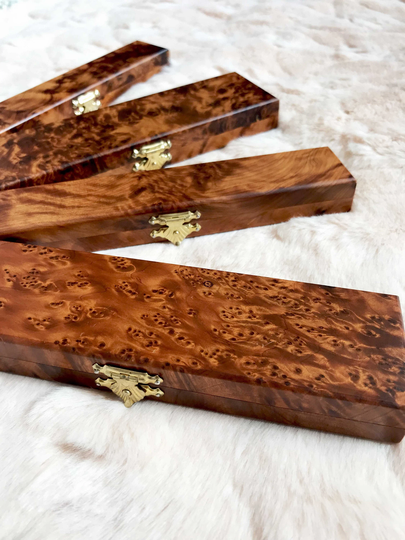 Luxury Pencil Wooden Case, Gift Idea, Thuya Wood Pencil Box, Lockable Holder, Engraved Custom Box, Decorative Pen Box