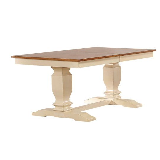 Iconic Furniture Company 42"x64"x82" Double Pedestal Transitional Distressed Caramel/ Biscotti Table