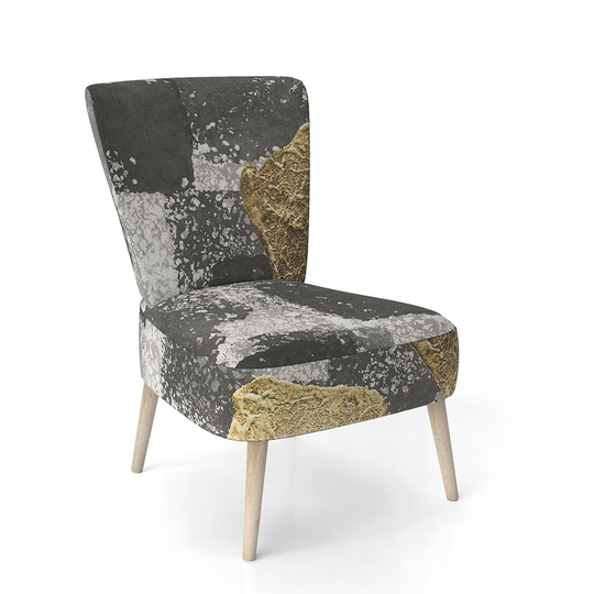 Designart 'Gold Glamour Squares I' Upholstered Modern Accent Chair