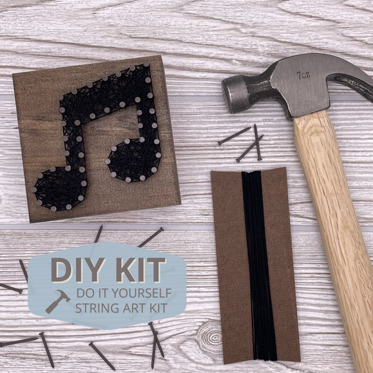 Diy String & Nail Art Music Note Wood Block Kit - 3.5x3.5 Inches 55 Color Options Free & Quick U.s. Shipping