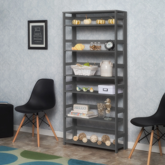 Flip Flop 67" High Folding Bookcase- Grey