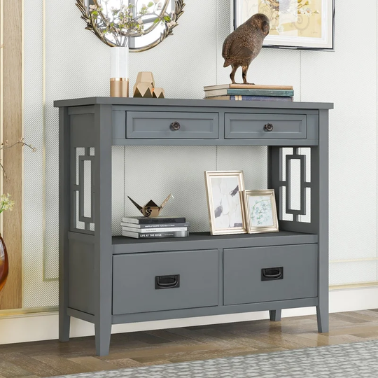 Console Table Sofa Table with 4 Drawers & 1 Shelf for Living Room