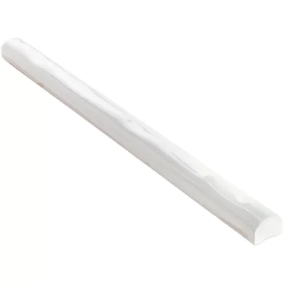 Moze 12" x 0.75" Ceramic Pencil Liner Tile Trim in White