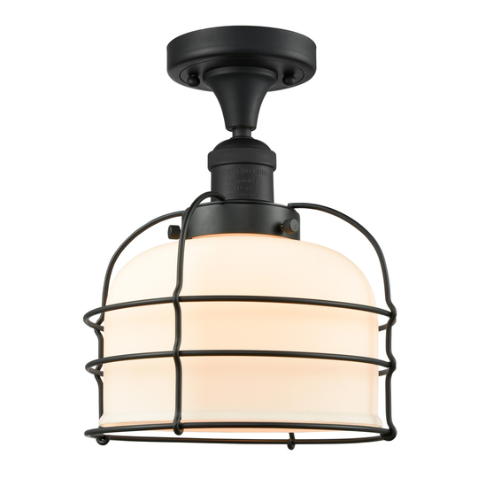 Innovations Lighting Large Bell Cage 8" Wide Semi-Flush Ceiling