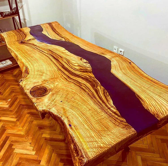 Epoxy Table, Live Edge Resin River Custom Design, Luxury Dining & Coffee Table, Home Décor, Mid Century