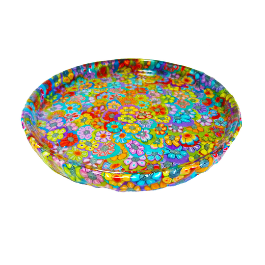 Colorful Serving Glass Plate, Cookies Cake Rosh Hashanah