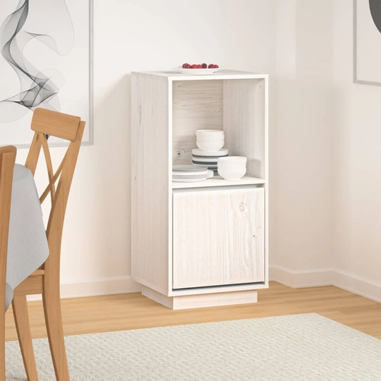 vidaXL Sideboard White 15"x13.8"x31.5" Solid Wood Pine