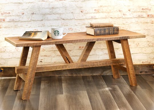 Scandinavian Coffee Table - Farmhouse Reclaimed Furniture Barn Wood Coffee Table Clean Lines Living Room Barnwood Décor Accent