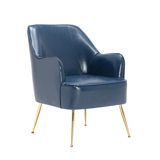 Porthos Home Dayo Accent Chair, PU Leather Upholstery, Gold Legs
