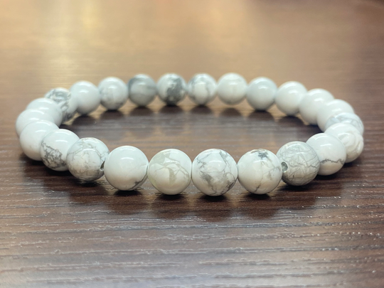 Men's Women's 8mm Natural Gemstone Bracelets, Howlite, Blue Lapis, Turquoise Stone Bracelets, Handmade, Unisex, Healing Bracelets