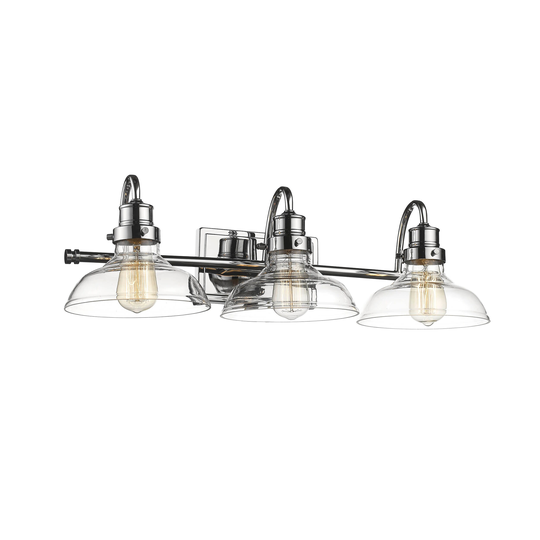 Millennium Lighting 3 Light Bathroom Vanity Fixture with Clear Glass Shades