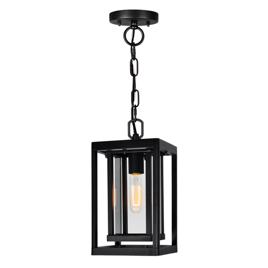 Mulvane 1 Light Black Outdoor Hanging Light - N/A