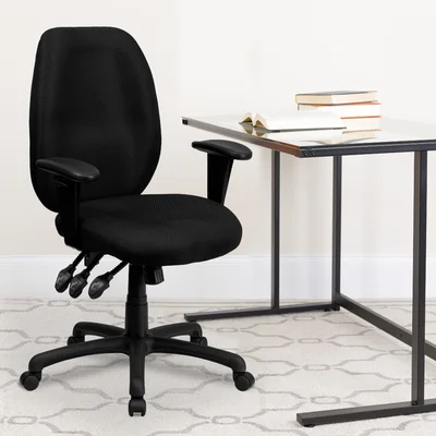 Woodlynne High Back Fabric Multifunction Ergonomic Executive Swivel Office Chair with Arms