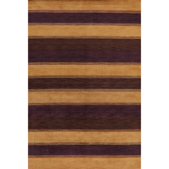 Multi-Color Contemporary Stripe Gabbeh Oriental Area Rug Handmade - 6'2" x 9'3"