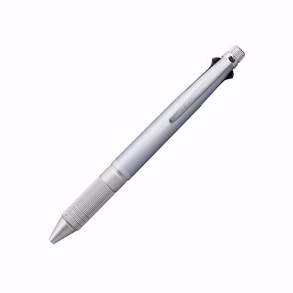 Mitsubishi Uni Jetstream 4&1 Metal 4 Color 0.5mm Ballpoint Multi Pen + Pencil - Ice Silver Barrel