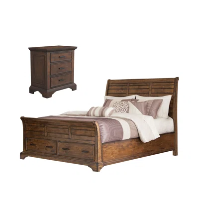 Sauer Vintage Bourbon 2-Piece Bedroom Set with Nightstand