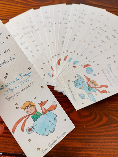 Baptism Bookmark Little Prince, Personalized, Baptism, Graduation, Communion, Confirmation, Bookmark With Pencil, Placemark Table