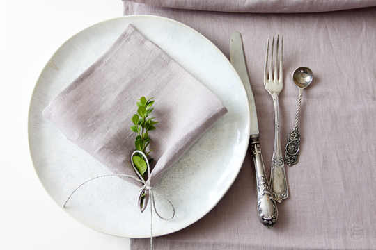 Linen Anniversary Napkins. Wedding Table Decor