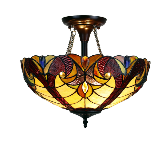 Victorian Design 2-light Dark Bronze Semi-Flush Mount Fixture