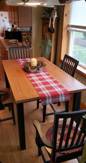 Red Oak Kitchen Table, Solid Dining Wood Table