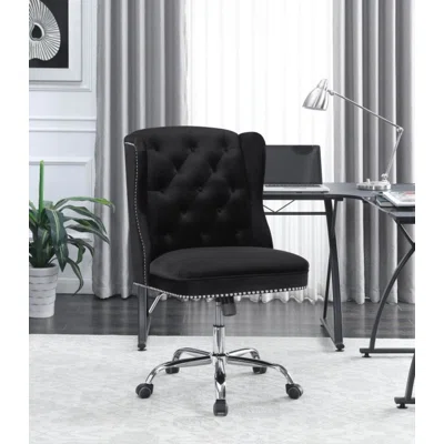 Upholstered Tufted Office Chair Black And Chrome By Coaster