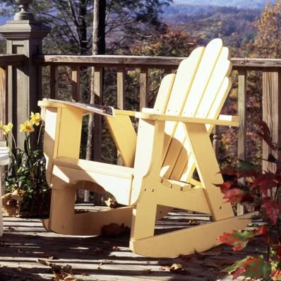 Fanback Wood Rocking Adirondack Chair