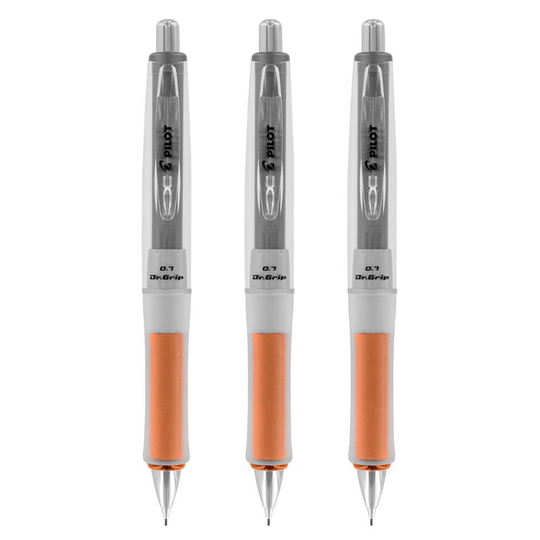 Pilot Dr. Grip Center Of Gravity Mechanical Pencil, 0.7 Mm, Orange, 3-Count