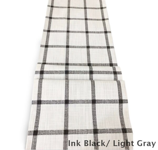 Farmhouse Dining Table Runner Holidays Weddings Party Designer Fabric Black Gray Taupe Runners. Topper
