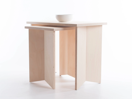 Pair Of Nesting Origami Side Tables - Baltic Birch Plywood Customise Design + Materials