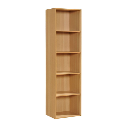 59" Beech Beige Multipurpose Bookcase with 5-Shelves